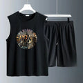 Men's Tank Top Sets 2026 Summer Quick drying beach sweat suit seaside running Sportswear sports oversize jogging suit crewneck
