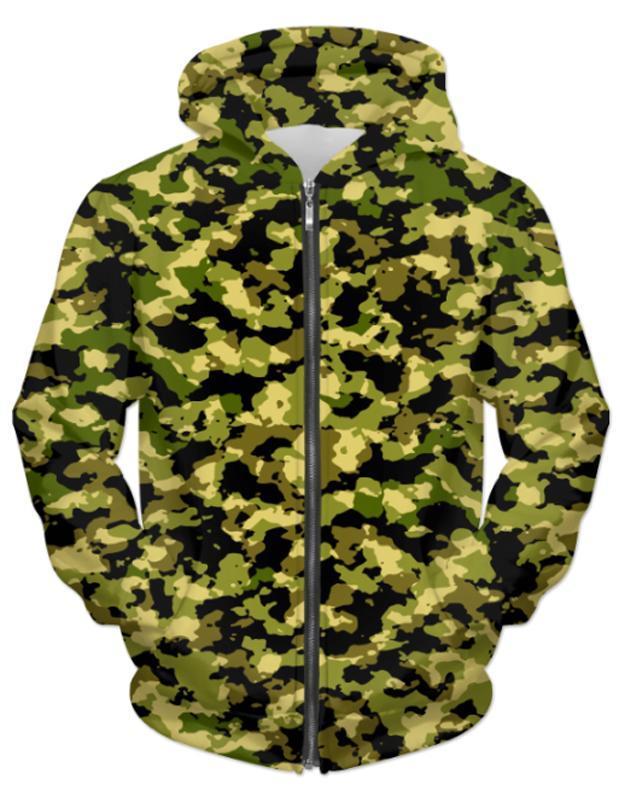 Camouflage Unisex ZIP HOODIE