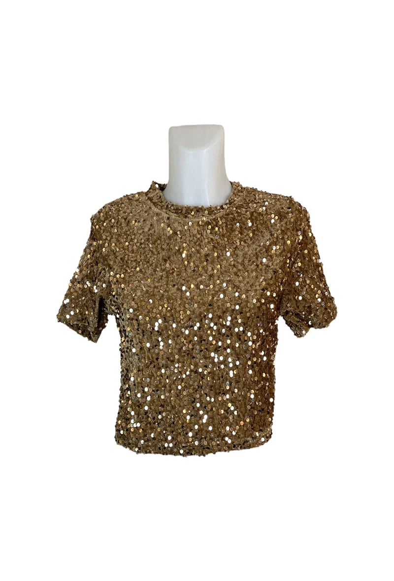 CANDY – Sparkling sequin crop top