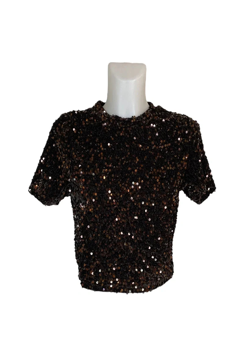 CANDY – Sparkling sequin crop top