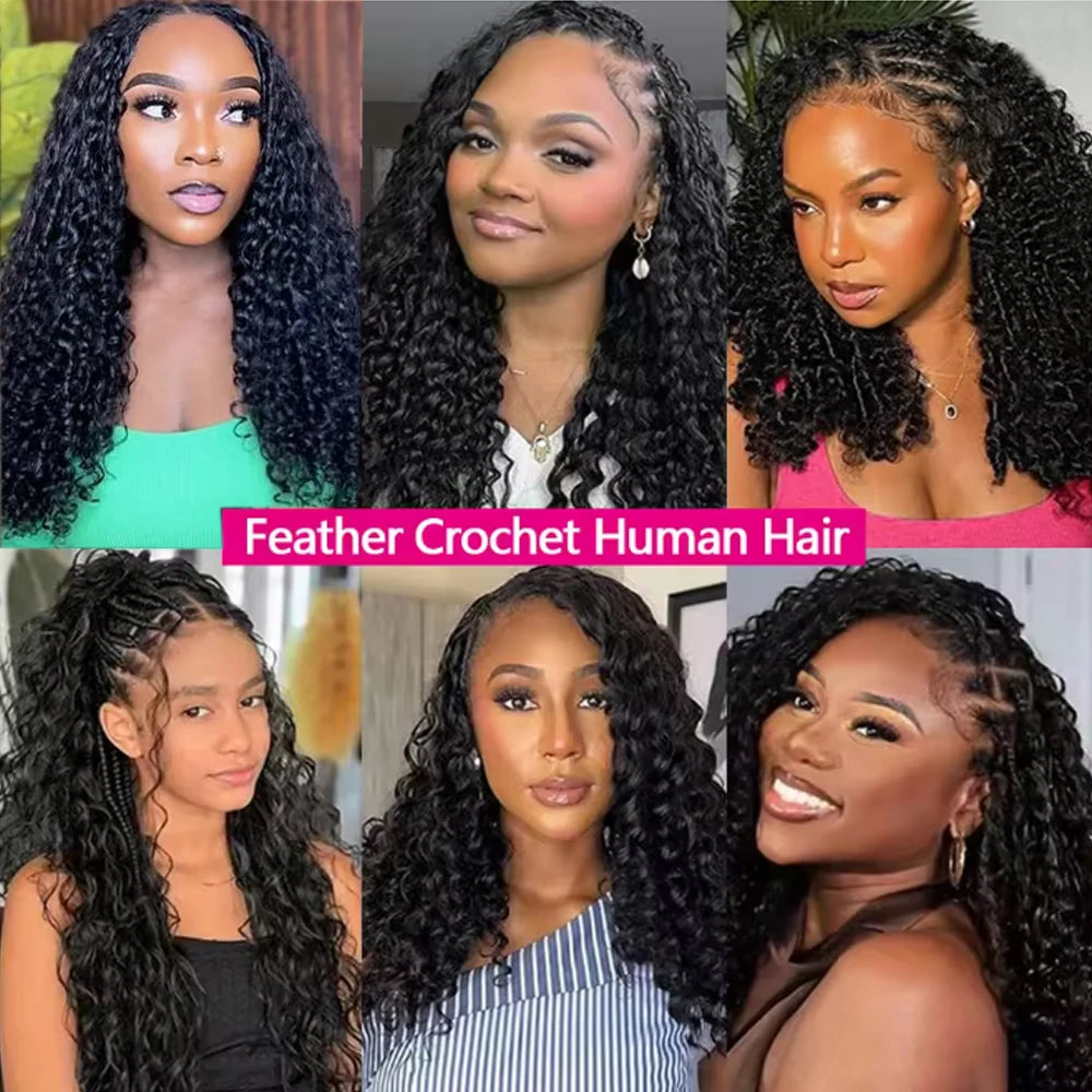Burmese Curly Crochet Human Hair Extensions
