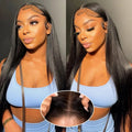 Glueless Bone Straight Human Hair Wigs 220 Density 13X4 13X6 HD Transparent Lace Frontal Wig Natural Black For Women 5X5 HD Lace Closure Wig 40 Inch
