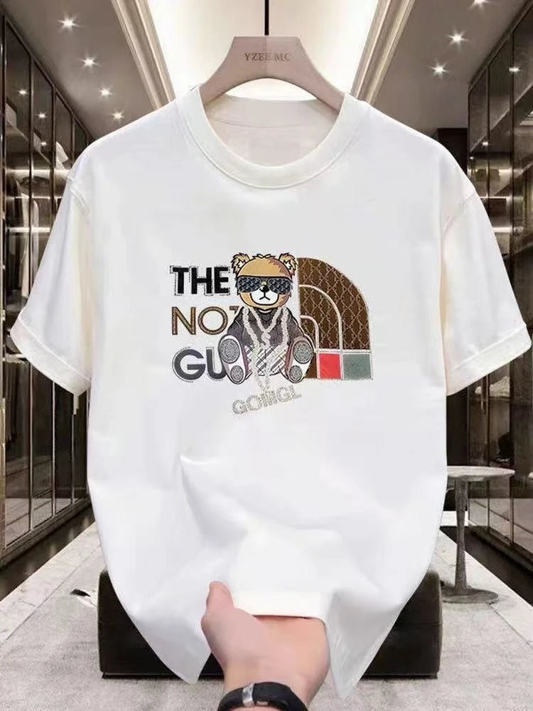 High quality American men's short sleeved t-shirt men's summer new trendy printed top
