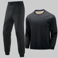 Men's Casual Tracksuit Long Sleeve Crewneck Sweatshirt and Jogger Pants Set Warm Fleece Lined Athletic Wear for Men