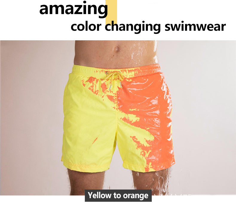 Summer Men Temperature Sensitive Color Changing Beach Swim Pants