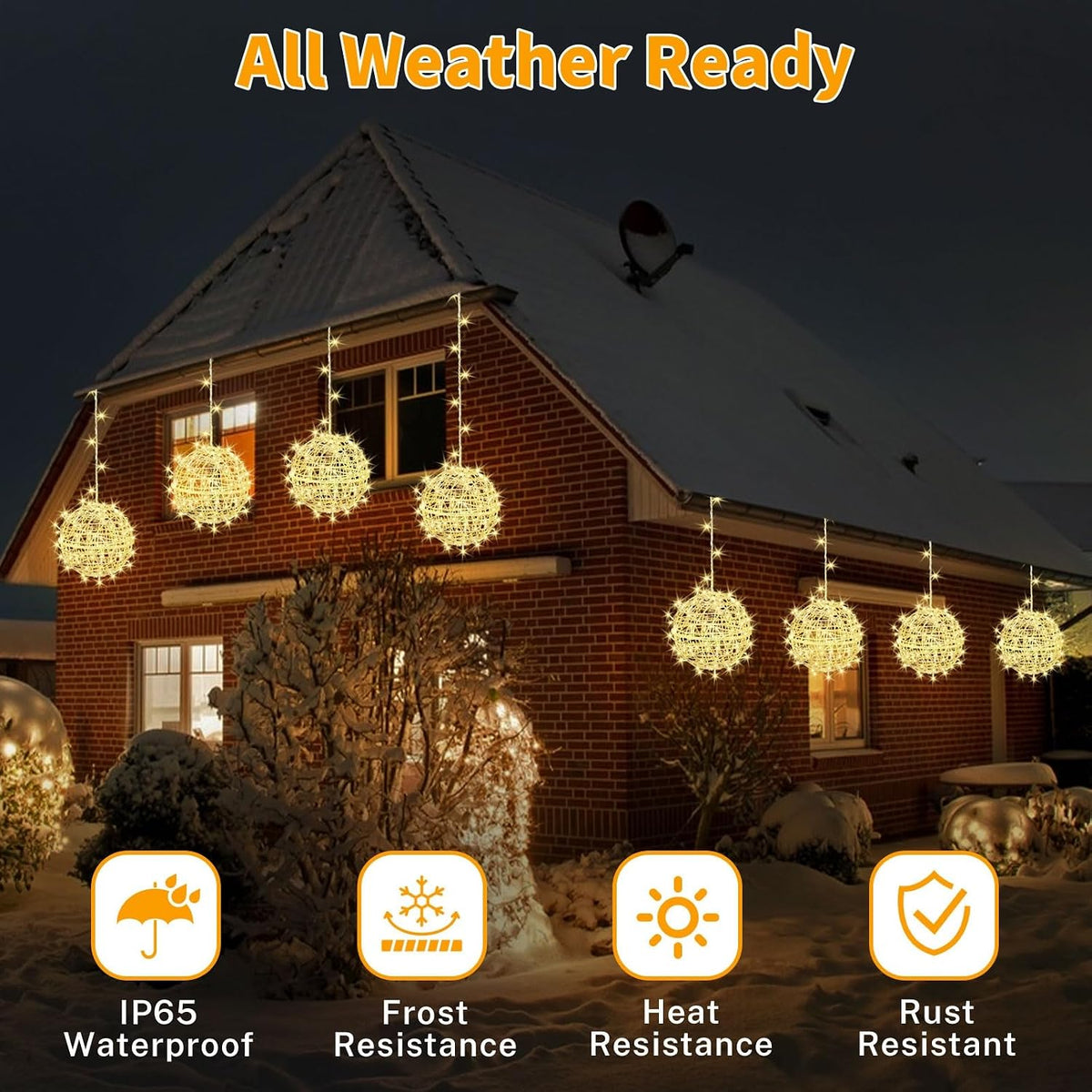 Outdoor Christmas Balls LED String Lights