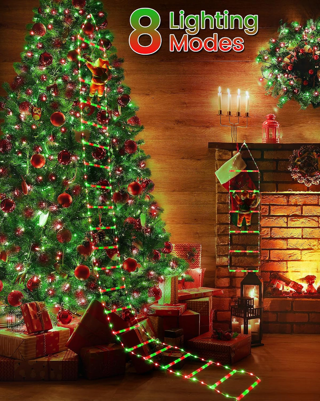 10ft Lighted Christmas Ladder with Santa Claus