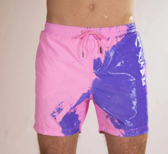 Summer Men Temperature Sensitive Color Changing Beach Swim Pants