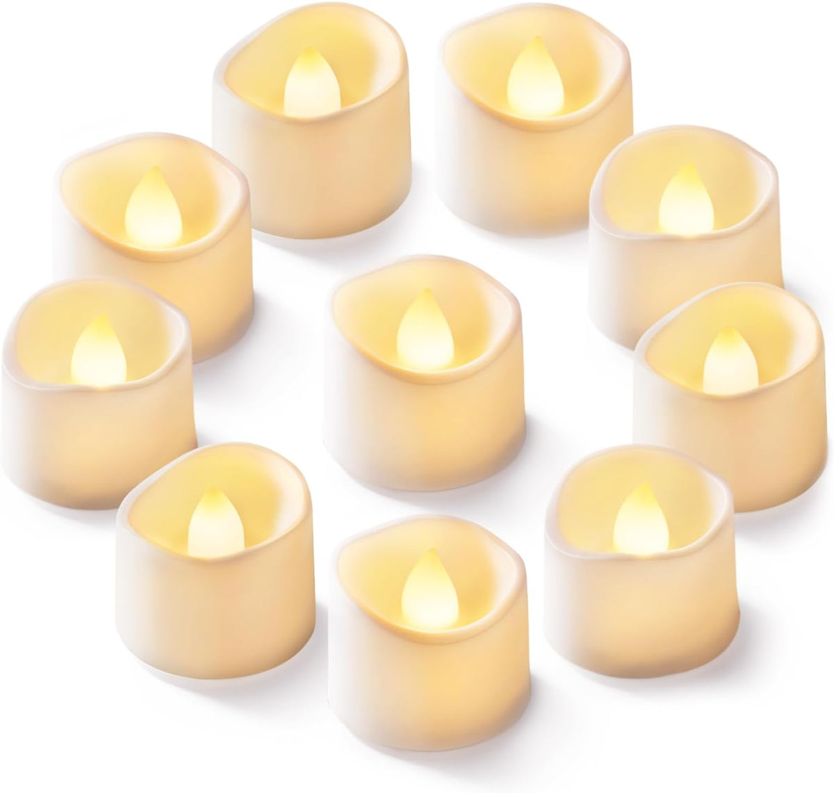 24 Pack Flickering LED Tea Lights – Flameless Battery Operated Candles