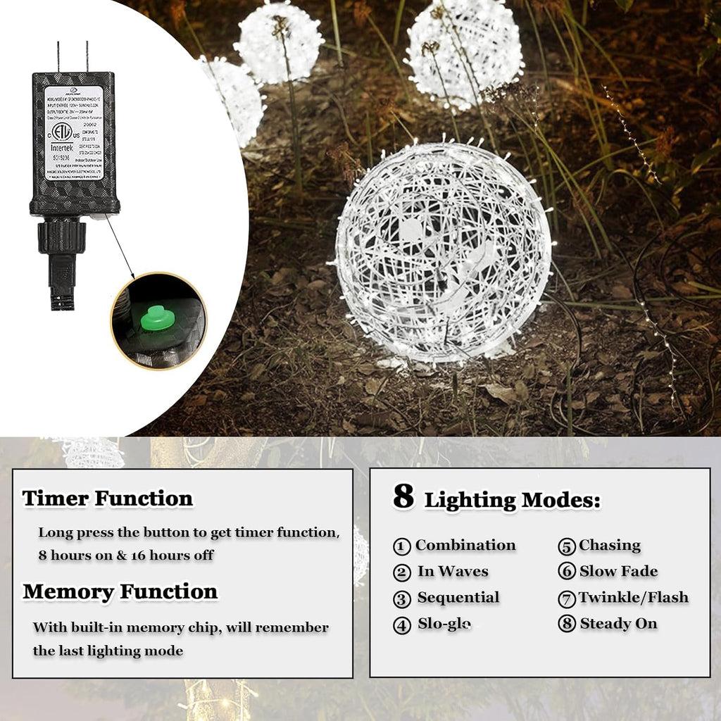 Outdoor Christmas Balls LED Globe Lights