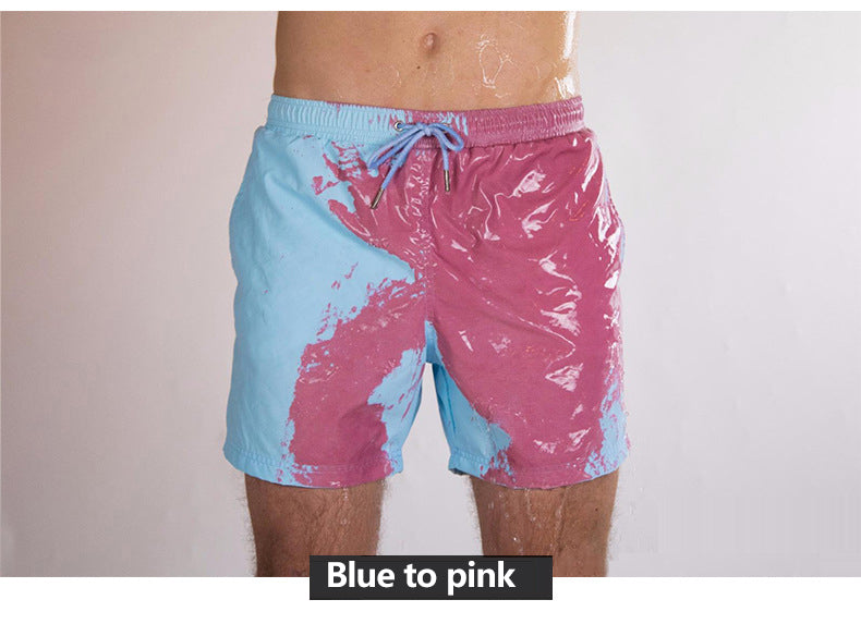 Summer Men Temperature Sensitive Color Changing Beach Swim Pants