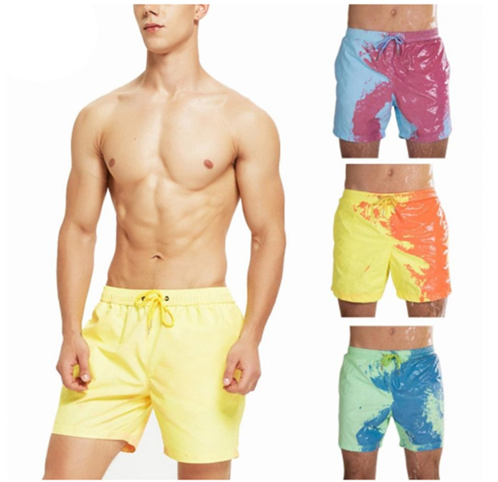 Summer Men Temperature Sensitive Color Changing Beach Swim Pants