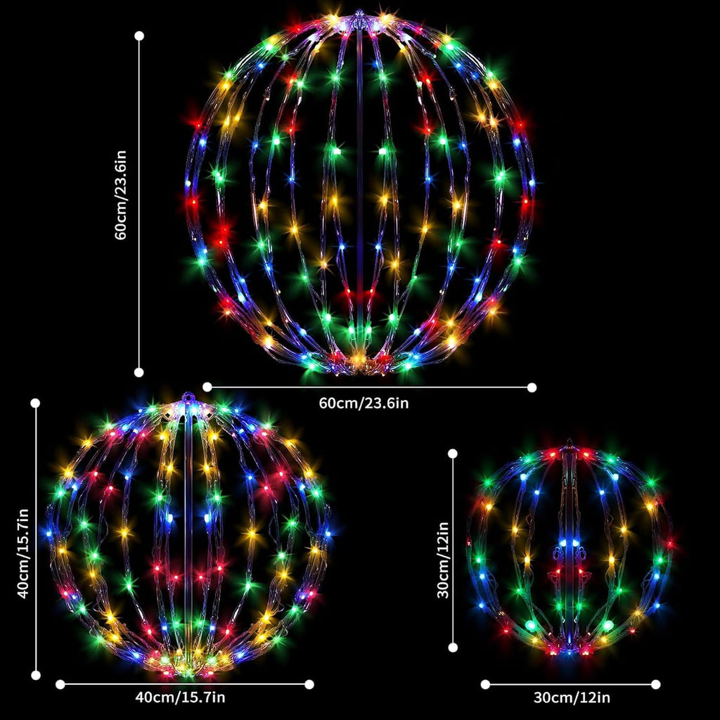Set of 3 Outdoor Christmas Light Balls