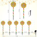 5 Pack Christmas Solar Lollipop Pathway Lights