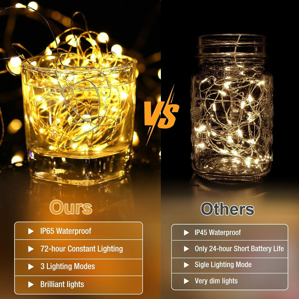 30 Units 7ft LED Fairy String Lights Warm White Battery Powered Decor