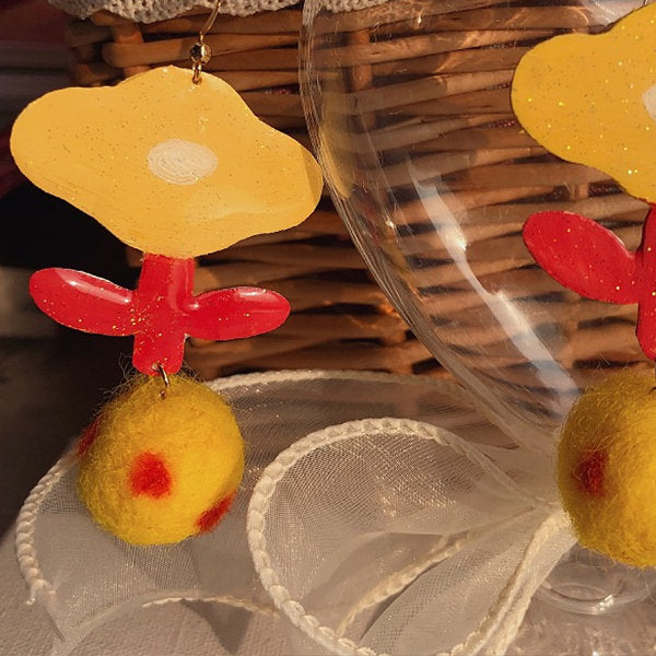 Pop Of Yellow Floral Earrings