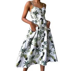 Floral Shoulder-Strap Summer Dress