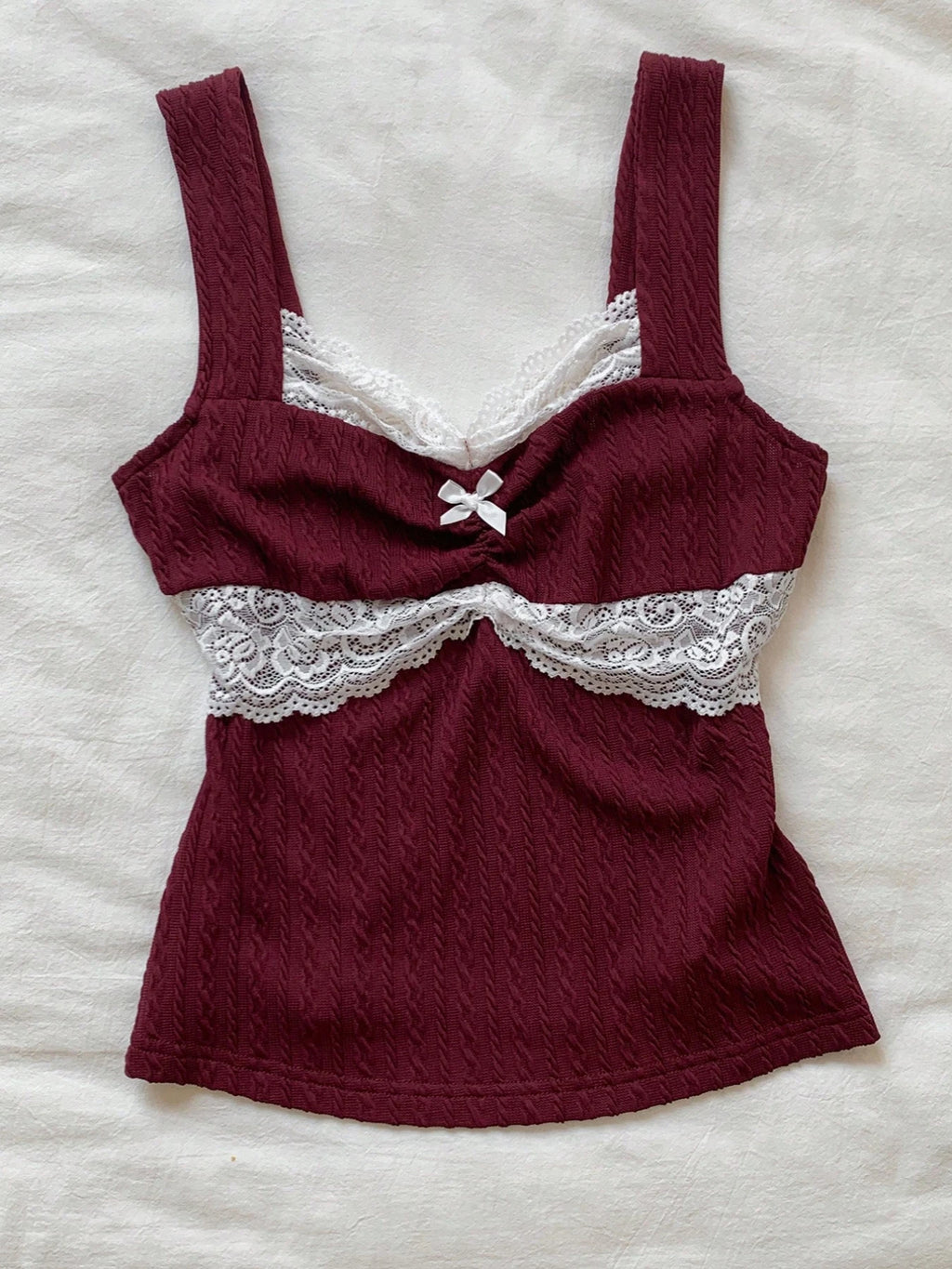 Y2K Lace Bow Tank Top