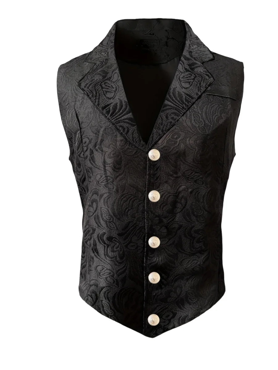 Men's vest retro jacquard vest British style business casual top American style shoulder