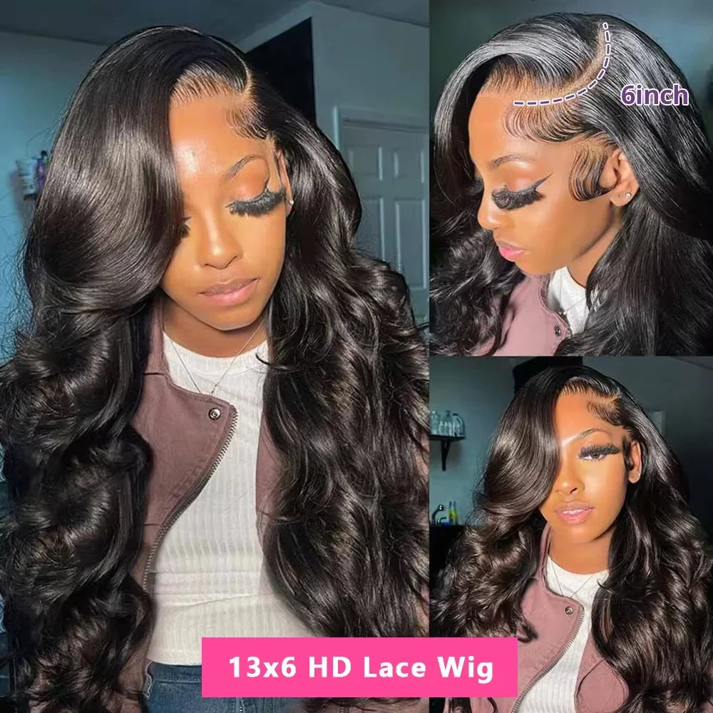 Brazilian Body Wave Raw 220% Density 30 32 Inch 13x6 HD Lace Front Human Hair Wigs 13x4 Frontal Wigs 360 HD Transparent Lace Frontal Wigs Body Wave Human Hair 7x6 Lace Front Wig