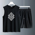 Men's Tank Top Sets 2026 Summer Quick drying crewneck sweat suit running sets for men sports seaside beach oversize