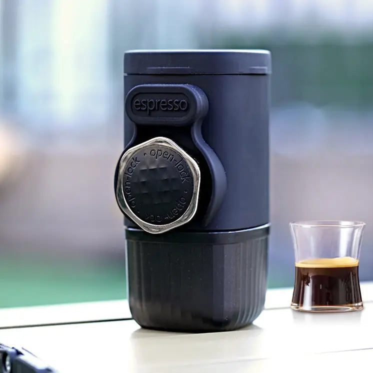 Portable Hand-Press Espresso Maker – Capsule & Ground Coffee