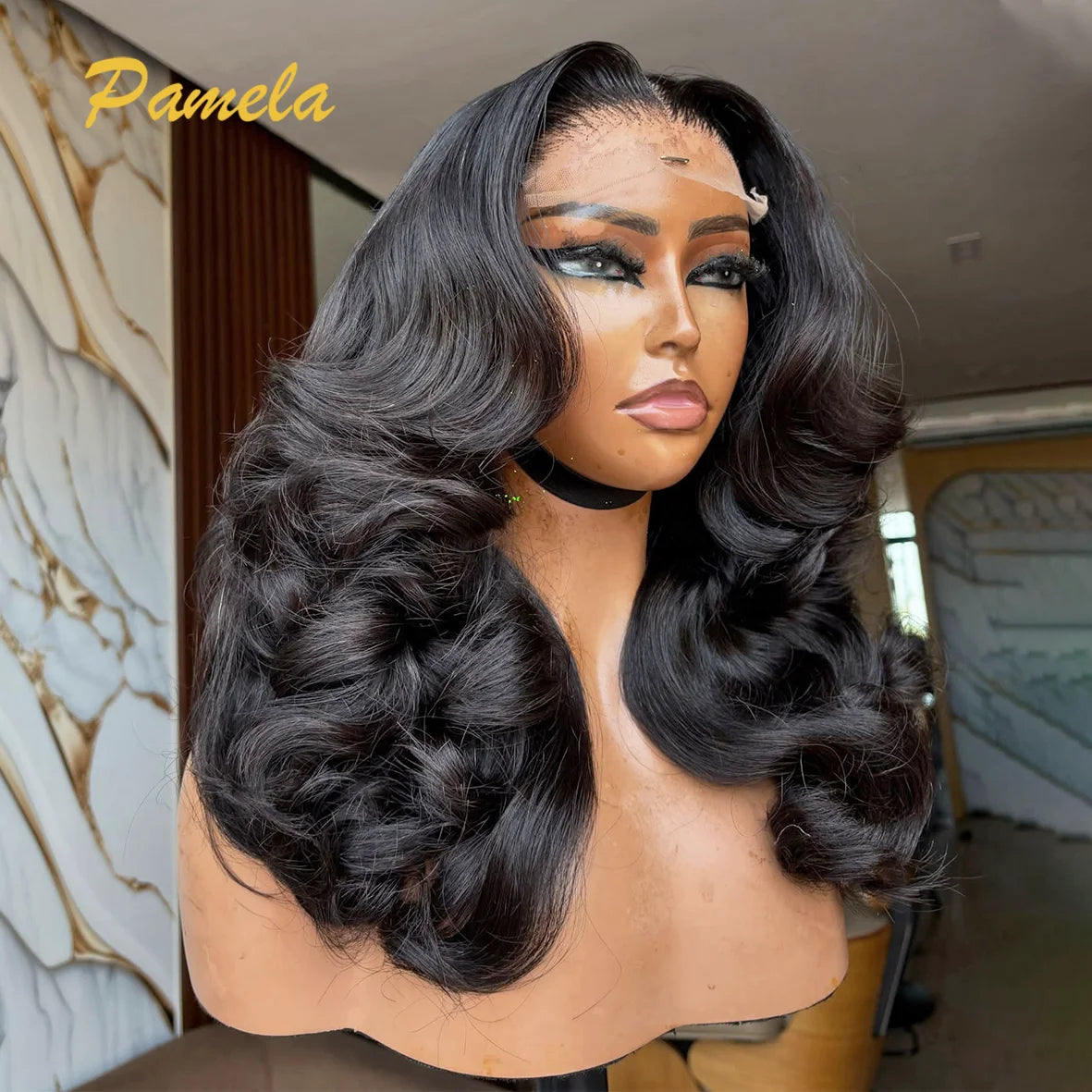 Glueless 250% High Density Loose Deep Wave 13x6 Transparent Lace Front Human Hair Wigs PrePlucked Ready To Go Wigs For Women