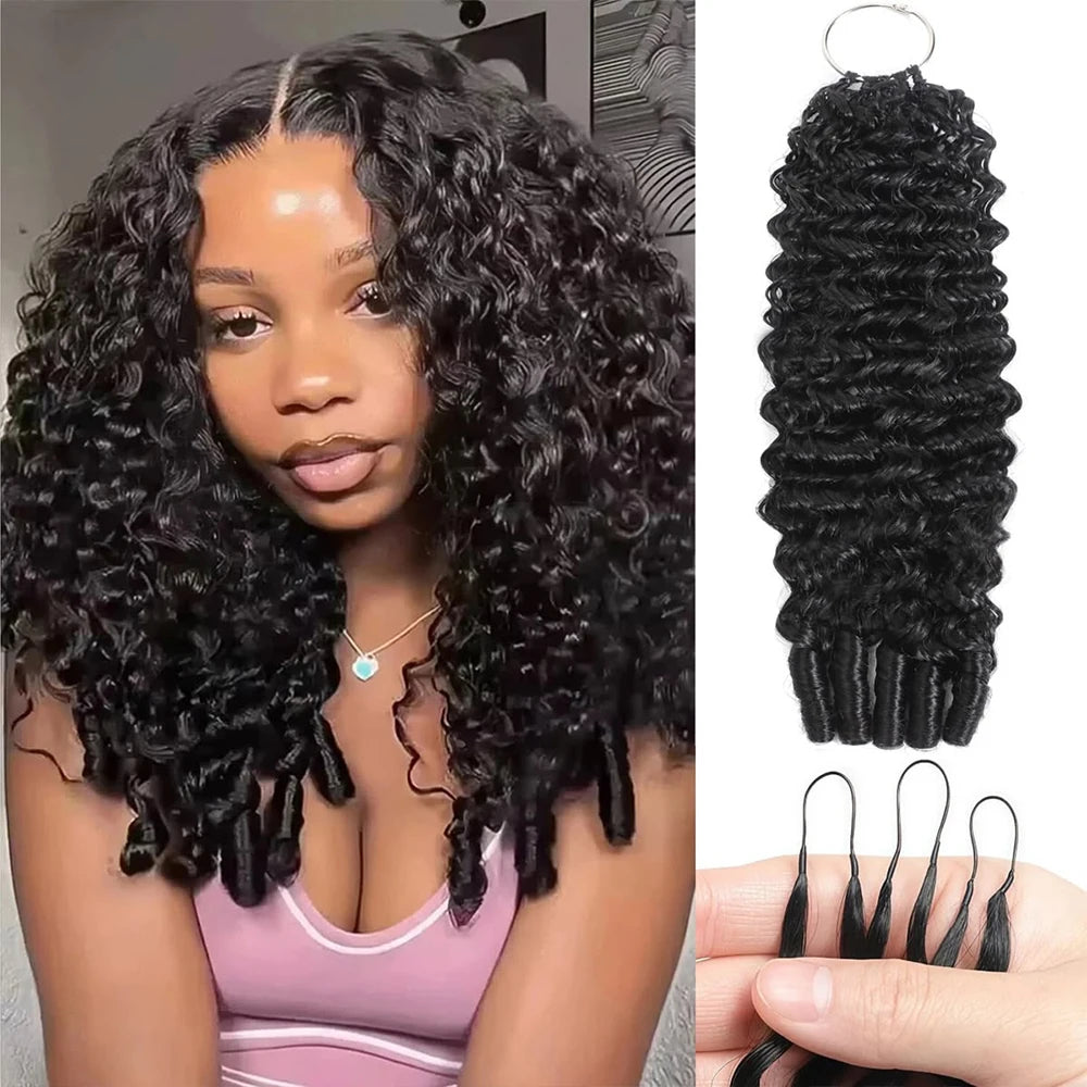 Burmese Curly Crochet Human Hair Extensions