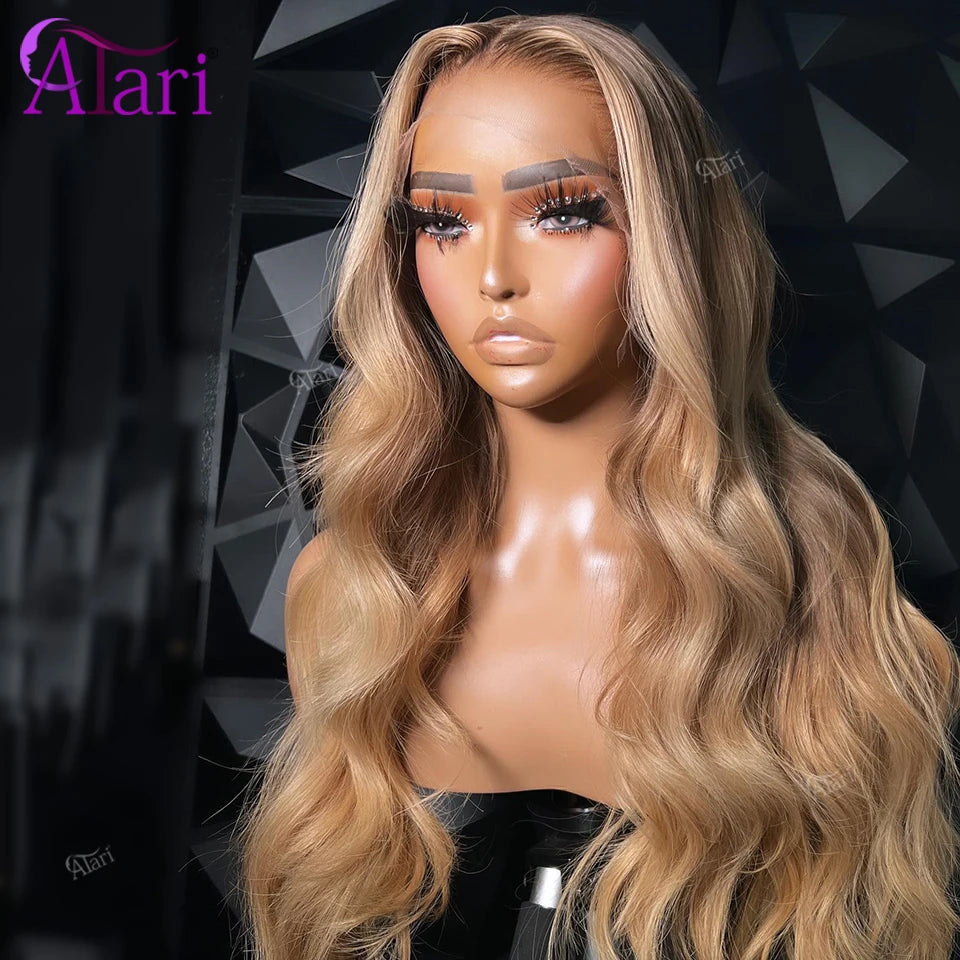 13x6 Honey Blonde Body Wave Human Hair Wigs Transparent 13x4 Lace Frontal Wig Ombre Light Blonde 5x5 Lace Closure Wig Pre Pluck