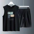 Men's Tank Top Sets 2026 Summer Quick drying seaside oversize Breathable sports suits sports running jogging set beach