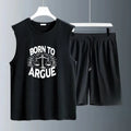 Men's Tank Top Sets 2026 Summer Quick drying sports seaside beach running Old money man oversize Breathable men's sports suit