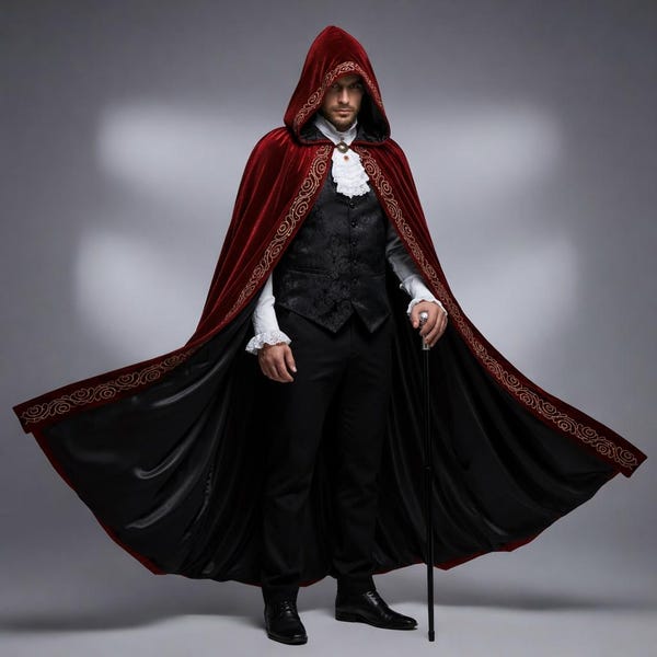 Red Satin Cape - Adult Halloween Costume
