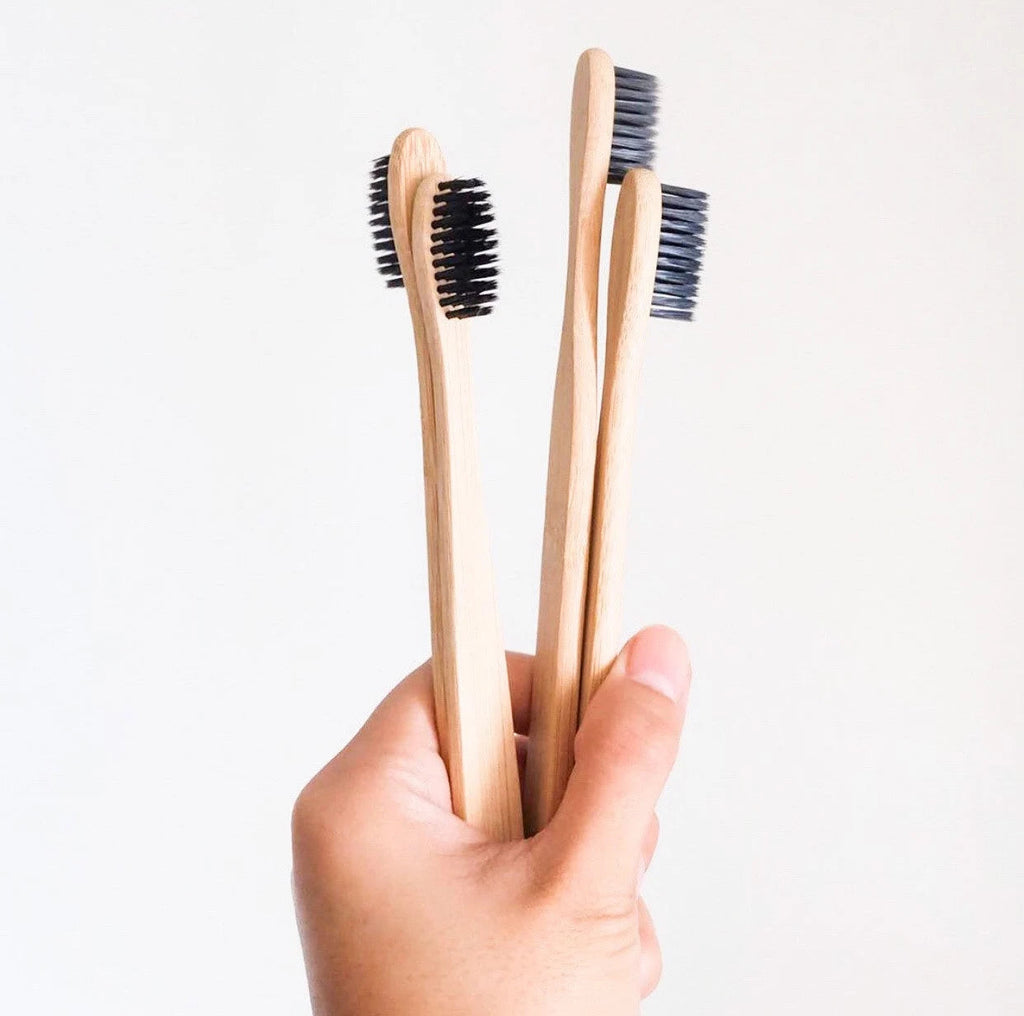 Eco Friendly Natural Bamboo Toothbrush - Activated Charcoal Bristle -