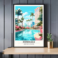 Honolulu Travel Poster – Hawaii Wall Art