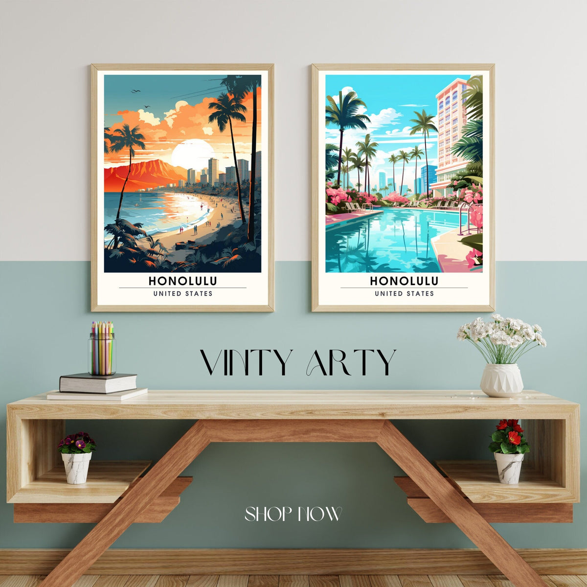 Honolulu Travel Poster – Hawaii Wall Art