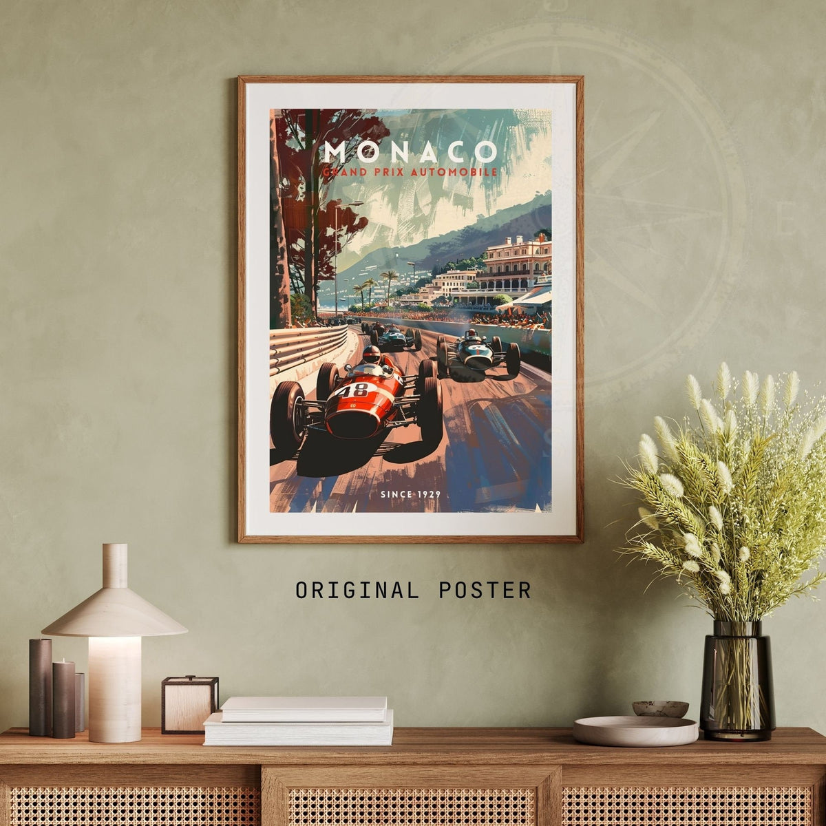 Monaco Grand Prix Vintage Travel Poster