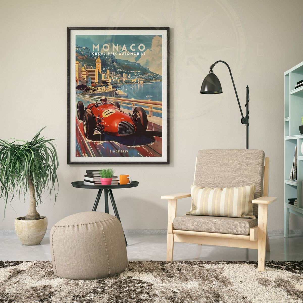 Monaco Grand Prix Vintage Travel Poster