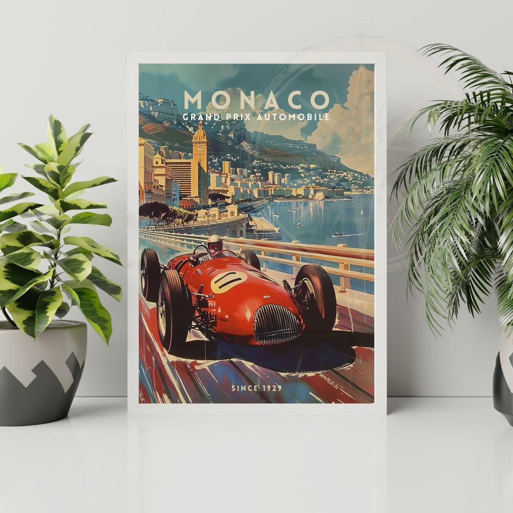 Monaco Grand Prix Vintage Travel Poster