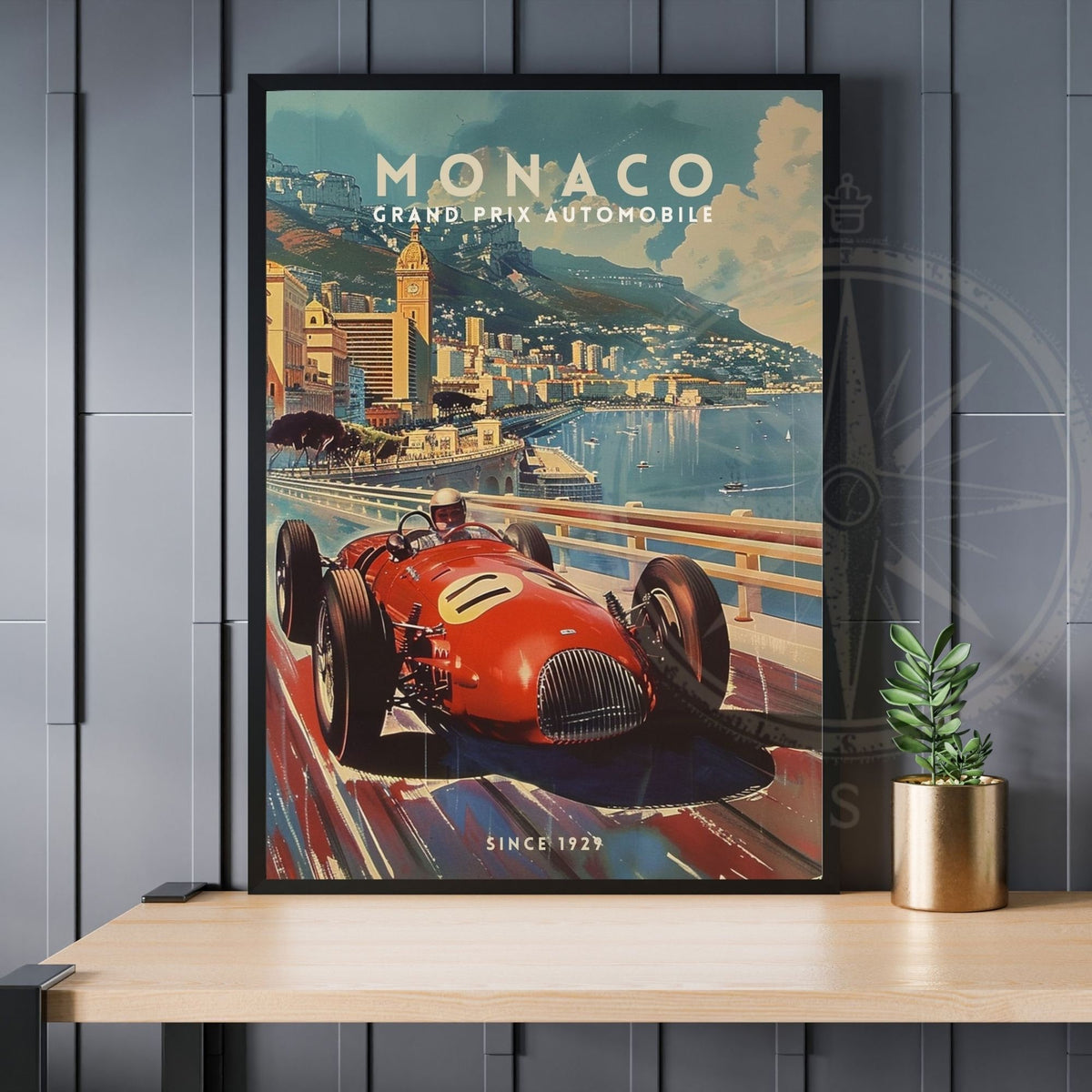 Monaco Grand Prix Vintage Travel Poster