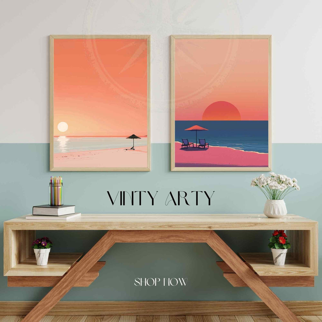 Beach Sunset Minimalist Poster