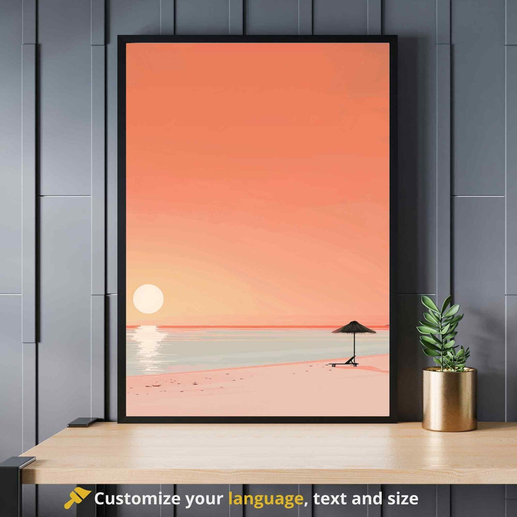 Beach Sunset Minimalist Poster