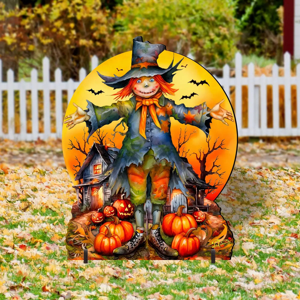 Wooden Scarecrow Fall Porch Decor