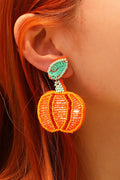 Pumpkin Bead Halloween Earrings