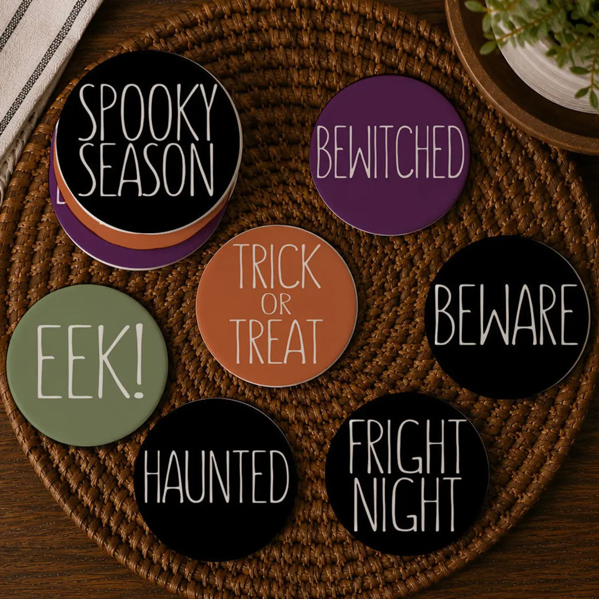 Sassy Halloween Ceramic Coasters - 4 Pack
