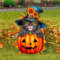 Wooden Black Cat Fall Porch Decor