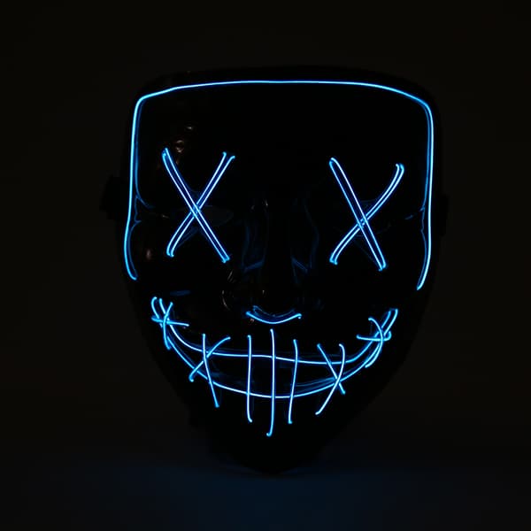 LED Light-Up Cosplay Mask - Blue EL Wire