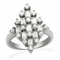 Rhodium Brass Ring with AAA Grade CZ in Clear
