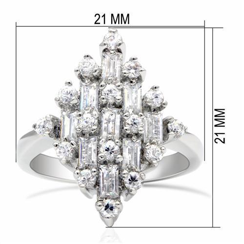 Rhodium Brass Ring with AAA Grade CZ in Clear