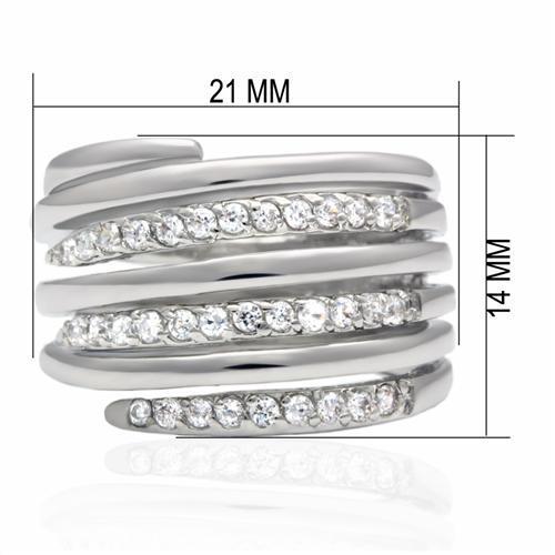 Rhodium Brass Ring with AAA Grade CZ in Clear