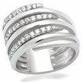 Rhodium Brass Ring with AAA Grade CZ in Clear